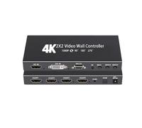 F.QYNing HDMl Video Wall Controller 2x2 4K, processore video wall con 8 modalità di giunzione (2x2, 1x1, 1x2, 1x3, 1x4, 4x1, 3x1, 2x1), 90°/ 180°/270°Rotazione, 4 uscite HDMI a schermo intero1080P