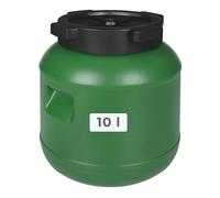 F&R - Botte piccola da 10 litri in HDPE per la conservazione, per il cibo e il cavallo, serbatoio dell'acqua a collo largo, con coperchio, barile d'acqua, barile per cetrioli, barile per