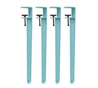 F-Shape Metal Furniture Clamp Legs, Adjustable Dining Desk Foot Coffee Table Legs Iron Workbench Support Legs No Punching Design(Cyan,40cm(16in))