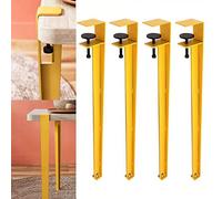 F-Shape Metal Furniture Clamp Legs, Adjustable Dining Desk Foot Coffee Table Legs Iron Workbench Support Legs No Punching Design(Yellow,71cm(28in))