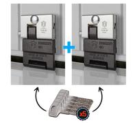 F.T. COPPIA di lucchetti di sicurezza per porta basculante garage box furgone SMART 4930 EVOx2 Chiavi Uguali