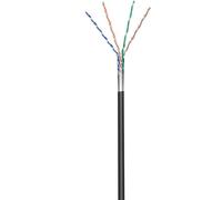 Goobay 57295 CAT 5e Cavo di Rete per Esterni, F/UTP, Nero, 100m Length