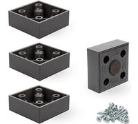 F!XBL Piedini per mobili, altezza 2 cm, con feltrini, modello Cuba, set da 4 pezzi, colore nero