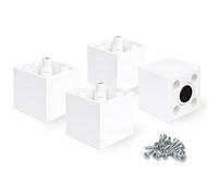 F!XBL Piedini regolabili per mobili, altezza 5 cm, con feltrini, modello Cuba, set da 4 pezzi, colore bianco