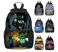 (F)Zaino per bambini con stampa 3D Minecraft, per la scuola materna, per ragazzi e ragazze