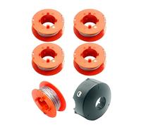 F016800175 Bobina di ricambio per tagliaerba Bosch ART 23 26 30 Combitrim Easytrim, Pro-Tap Linea di Risciacquo Automatico 8 Metri con Coperchio per F016L71088 (5 Bobine e 1 Coperchio)