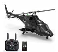 F02S Air-Wolf RC Helicopter, 1/34 2.4G Flybarless Dual Brushless Motors Remote Control Elicottero per adulti, 8CH 6G GPS Modello militare RC con flusso ottico, posizionamento radar laser e one-key