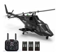 F02S Air-Wolf RC Helicopter, 1/34 2.4G Flybarless Dual Brushless Motors Remote Control Elicottero per adulti, 8CH 6G GPS Modello militare RC con flusso ottico, posizionamento radar laser e one-key