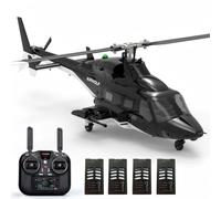 F02S Air-Wolf RC Helicopter, 1/34 2.4G Flybarless Dual Brushless Motors Remote Control Elicottero per adulti, 8CH 6G GPS Modello militare RC con flusso ottico, posizionamento radar laser e one-key