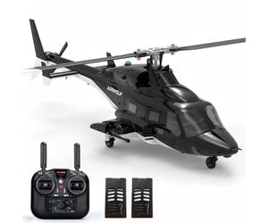 F02S Air-Wolf RC Helicopter, 1/34 2.4G Flybarless Dual Brushless Motors Remote Control Elicottero per adulti, 8CH 6G GPS Modello militare RC con flusso ottico, posizionamento radar laser e one-key