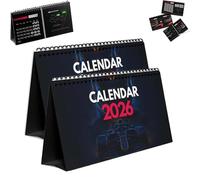 F1 2026 Calendario desktop, calendario Avvento Racing F1 2026, calendario della scrivania con progettazione di piste da gara, pianificatore mensile da gare di formula, cimeli da banco (2pcs)