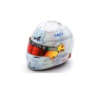 F1 Alpine Team, Merchandising ufficiale, modelli di caschi Bell, Esteban Ocon, mini casco in scala 1/5, edizione speciale, 2023, GP del Regno Unito, Silverstone