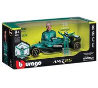 Bburago F1 Aston Martin AMR25#14 Alonso con figura pilota (2025) - Modellino auto Formula 1 scala 1:24, auto da collezione fedele auto giocattolo a partire dai 14 anni (18-28071A)