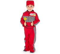 F1 - Costume da pilota da 5 - 7 anni, di alta qualità, rosso da corsa e cappello, 2 pezzi, per bambini e bambini | vestito per ragazze e ragazzi, unisex | gioco di ruolo per bambini di Pretend to Bee