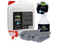 F100 Kit Detergente Rapido in Tanica da 5 Litri Flacone Spray da 500ml e 2 Panni
