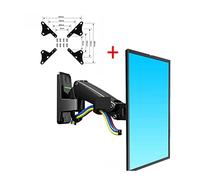 F120 17-27 "Molla a gas Full Motion TV Staffa for montaggio a parete Supporto for monitor LCD Staffa for braccio in alluminio Argento 360 Ruota(With adaptor black)