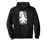 F15 Eagle US Flag Fighter Airplane Jet Plane Aircraft Felpa con Cappuccio