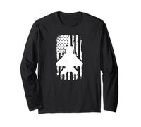 F15 Eagle US Flag Fighter Airplane Jet Plane Aircraft Maglia a Manica