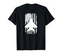 F15 Eagle US Flag Fighter Airplane Jet Plane Aircraft Maglietta