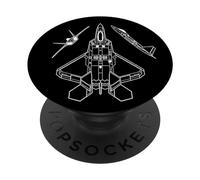 F22 Eagle Fighter Airplane Jet Plane Aircraft Sl Military PopSockets PopGrip Adesivo