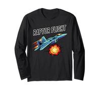 F22 Raptor Stealth Fighter Jet Aircraft Design Regalo Maglia a Manica