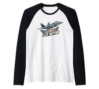 F22 Raptor Stealth Fighter Jet Aircraft Design Regalo Maglia con Maniche Raglan