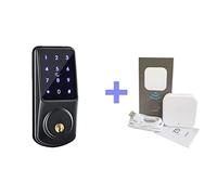 F23 Blocco deadbolt Smart Electronic Porte Blocco blocco di sblocco remoto App Inteligente CIRCUITO INTEGRATO Carta for la sicurezza domestica Smart Home,Sicurezza(Black add Gateway)