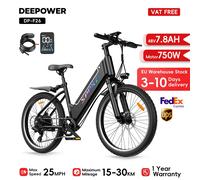 F26 Bicicletta Elettrica Picco 750W Motore Bici Elettrica 7.8AH Passo Attraverso Ebike 26*2.125 ''Pneumatico Sottile Ebike con 7 Spade Velocità Superiore 40 Km/h