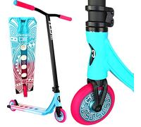 F26 CORE CL1 Monopattino Stunt Park H 86 cm Turchese/Rosa | Ruote da 110 mm, ABEC 9, per principianti e professionisti dai 5 anni in su, con adesivo F26
