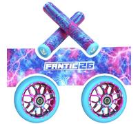 F26 Stunt Scooter Trick Tret Park/Street PRO Scooter Premium Upgrade Kit Tuning Bundle I Maniglie I Barends I Griptape I Ruote (Thunder Pink/Turchese)