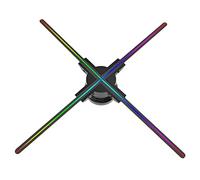 F52 Proiettore di ologrammi 3D Display pubblicitario Fan Lettore a parete 3D Naked Eye 2K HD LED Photo Video Fan Con 624 pezzi LED Perline di luce Telecomando Segno Display in Tempo Reale per negozio