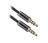 F95S 3,5 mm audio video AV cavo adattatore - 1 m 4 poli per schermo auto, cuffie, lettore DVD, AUX - cavo AV In/Out per cuffie, smartphone, tablet, MP3, PC - impianto stereo