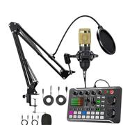 F998 Live Sound Card Audio Mixer, scheda audio dal vivo con effetti mixer DJ e cambia voce, 16 effetti speciali suoni ambientali, cancellazione del rumore, per karaoke Tiktok YouTube Live Streaming