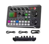 F998 Live Sound Card Audio Mixer, scheda audio dal vivo con effetti mixer DJ e cambia voce, 16 effetti speciali suoni ambientali, cancellazione del rumore, per karaoke Tiktok YouTube Live Streaming
