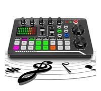F998 - Scheda audio audio con effetti mixer DJ e cambia voce, 16 effetti sonori, tavola armonica compatibile con Bluetooth per streaming/podcasting/giochi, telefono, computer, PC