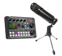F998 Sintonizzazione multifunzionale Scheda audio Microfono Mixer Kit Mixer di registrazione Aud-io Amplificatore console di missaggio Aud-io for PC telefonico(With Microphone)