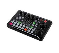 F998Card Audio Live,Kit di mixer mixer DJ con scheda audio mixer audio controller surround acuti media gravi audio 1200 mAh per telefoni cellulari, computer ecc. (nero)