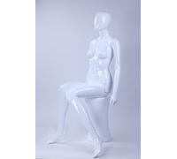 FA-6W Seduto Donna Eurotondisplay bellissimo astratto bianco lucido laccato Egghead Nuovo Femminile Chic Moderno (FA-6W Seduto)