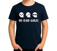 FA-Boo-Lous - Dolce Halloween Fantasma Design con emoji e gioco di parole, perfetto per bambini, adolescenti o appassionati di Halloween, blu navy, 8 anni