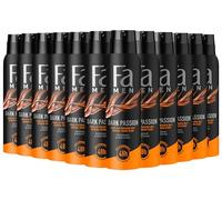 Fa Deodorante da uomo e spray per il corpo Dark Passion (12 x 150 ml), deodorante spray con profumo sensuale e fresco, deodorante senza alluminio per una protezione fino a 48 ore, non lascia residui