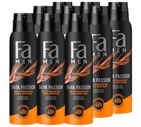 Fa Deodorante da uomo e spray per il corpo Dark Passion (9 x 150 ml), deodorante spray con profumo sensuale e fresco, deodorante senza alluminio per una protezione fino a 48 ore, non lascia residui di