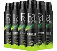 FA Deodorante spray da 150 ml Men Speedster, confezione da 6 scorte annuali, 6 x 150 ml