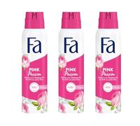 Fa Deodorante spray Pink Passion (3 x 150 ml), deodorante con il dolce profumo di rosa rosa, deodorante senza alluminio per una protezione fino a 48 ore, non lascia residui di deodorante sui vestiti