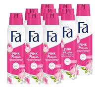 Fa Deodorante spray Pink Passion (9 x 150 ml), deodorante con il dolce profumo di rosa rosa, deodorante senza alluminio per una protezione fino a 48 ore, non lascia residui di deodorante sui vestiti