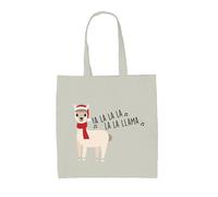 Fa La La La La Llama - Borsa In Tela - Natale Xmas Festivo Animale Babbo Natale