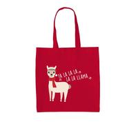 Fa La La La La Llama - Borsa In Tela - Natale Xmas Festivo Animale Babbo Natale