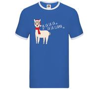 Fa La La La La Llama - Ringer Da Uomo - Natale Xmas Festivo Llamas Santa Zoo