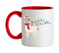 Fa La La La La Llama - Tazza In Ceramica - Natale Xmas Festivi Llamas Santa Zoo