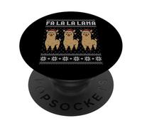 Fa la la lama brutto maglione, Natale lama Babbo Natale cappello gioco di parole PopSockets PopGrip Adesivo