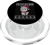 Fa la la lama brutto maglione, Natale lama Babbo Natale cappello gioco di parole PopSockets PopGrip per MagSafe